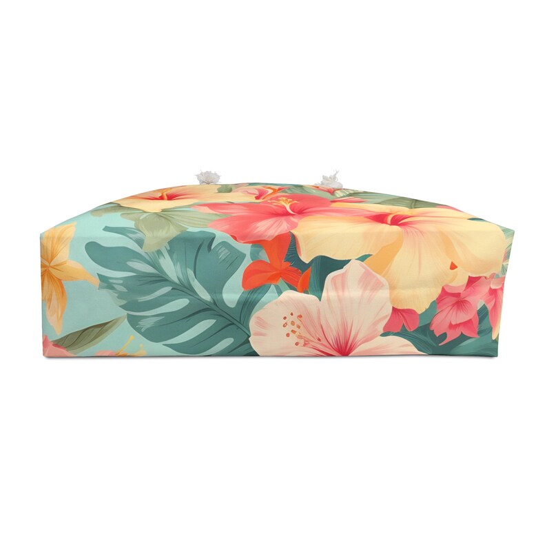 Hawaiian Weekender Tote: Vintage Floral Print (Spun Polyester, Rope Handles) image 10