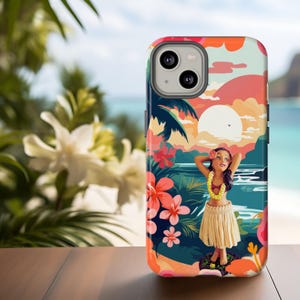 Capa de celular havaiana Hula: estilo tropical de verão (brilhante ou fosca)