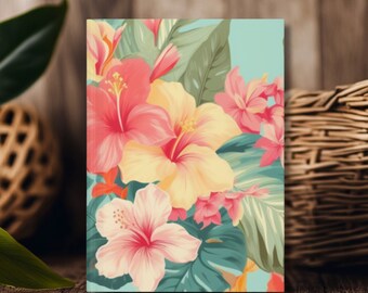 Hardcover-Notizbuch: Hawaiische Tropische Blumen - Mattes Finish