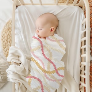 Flower Lei Hawaiian Baby Blanket, Hawaiian Print, Cute Baby Swaddle, Newborn Baby Gift, Tropical Baby Blanket, Swaddle Blanket, Baby Shower