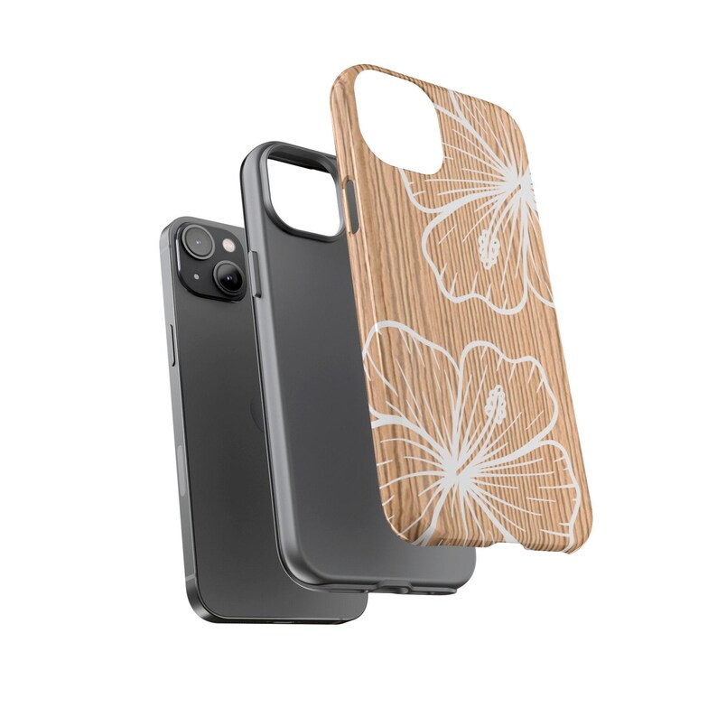 Funda para teléfono con diseño tropical de hibisco, mate o brillante (compatible con iPhone y Samsung) imagen 4