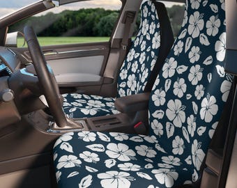 Hibiscus Car Seat Covers: Tropical Floral Style (Fits Most Bucket Seats)