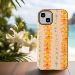 Hawaiian Flower Lei Tough Phone Case, Coquette Summer Case, Tropical Phone Case iPhone 16, 15, 14, 13, 12 Samsung, Goggle Pixel