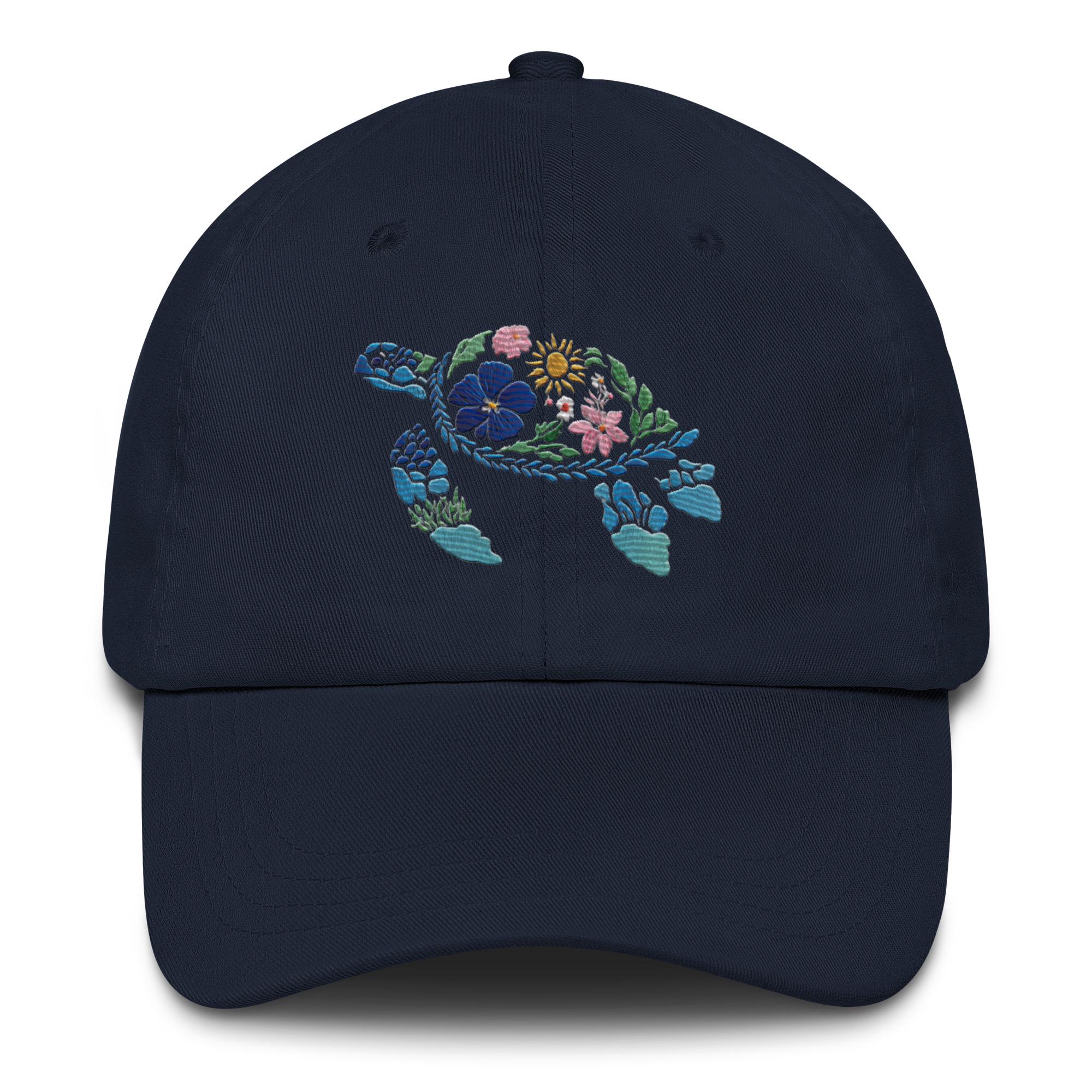 Sea Turtle Hat: Ocean-inspired Embroidered Cap (adjustable 