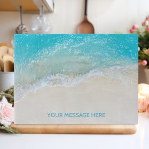 Personalized Cutting Board, Custom Message Gift, Ocean Wave Cutting Board -  Custom Name Option, Beach House Decor, Housewarming Present