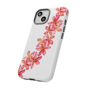 Hawaiian Flower Lei Phone Case: Tropical Pink Plumeria Design image 8