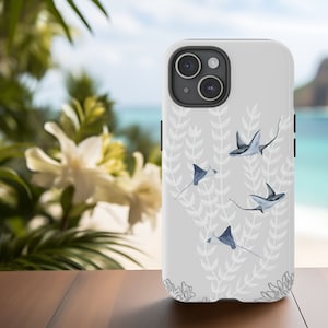Manta Ray Handyhülle, iPhone 16, 15, 14, 13, 12, 11, Samsung, Google, Smartphone, Meeresliebhaber, Sommer, tropisch, marine Handyabdeckung