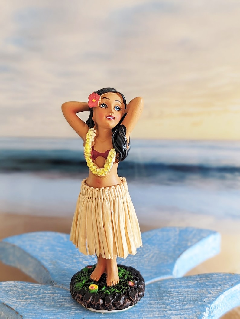 Figurine Hawaïenne Tableau De Bord Wazsnhm Poupée Hawaïenne En Train De