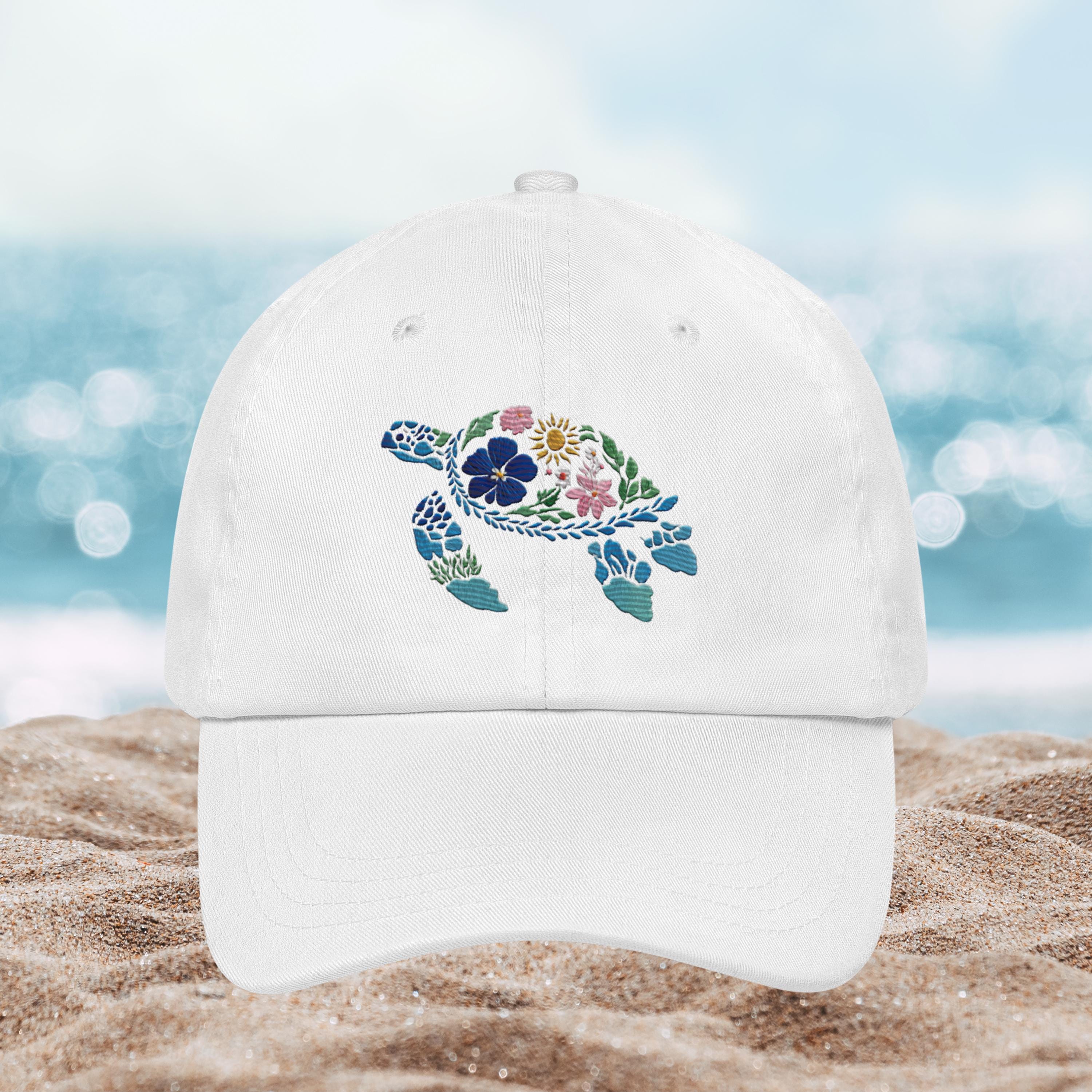 Sea Turtle Hat: Ocean-inspired Embroidered Cap (adjustable  display picture 3