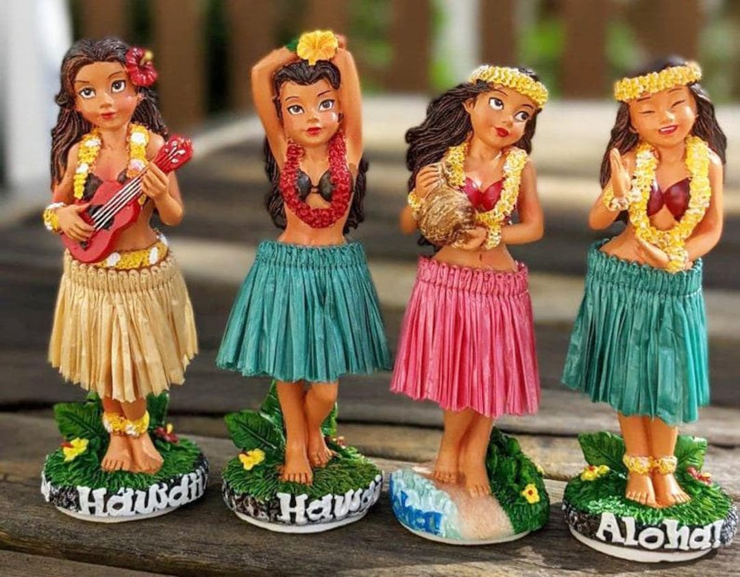 Dashboard Hula Doll: Aloha Car Accessory (hand Painted, Inch)