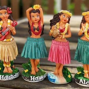 ダッシュボードフラドール - 手描きのハワイアンガールまたは男性