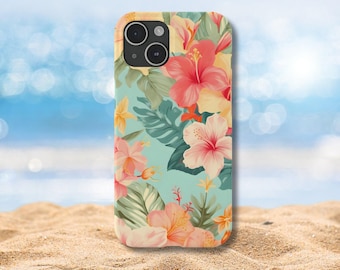 Tropical Hibiscus iPhone Case, Vintage Hawaii Style (Slim Fit)