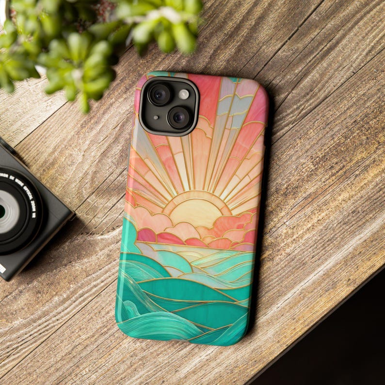 Sunset Beach Phone Case: Island Vibes in Stained Glass (Matte or Glossy) image 9