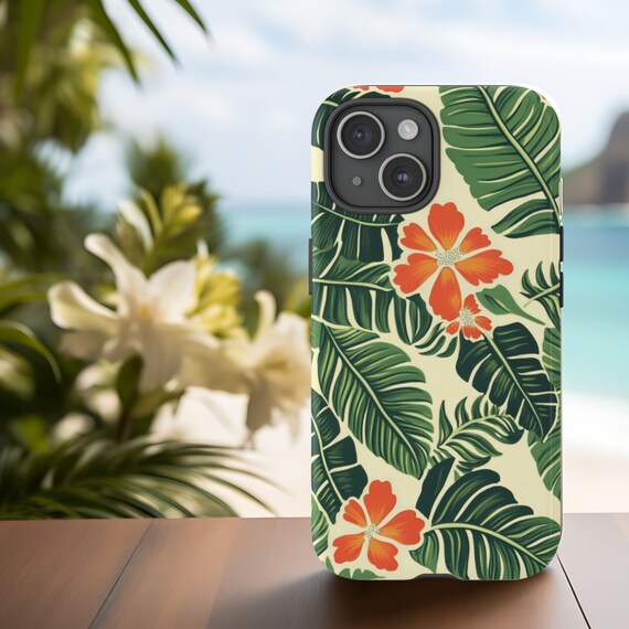 hawaiian  iPhoneケース Tough Cases, Vintage Hawaiian Tropical Phone Case for iPhone