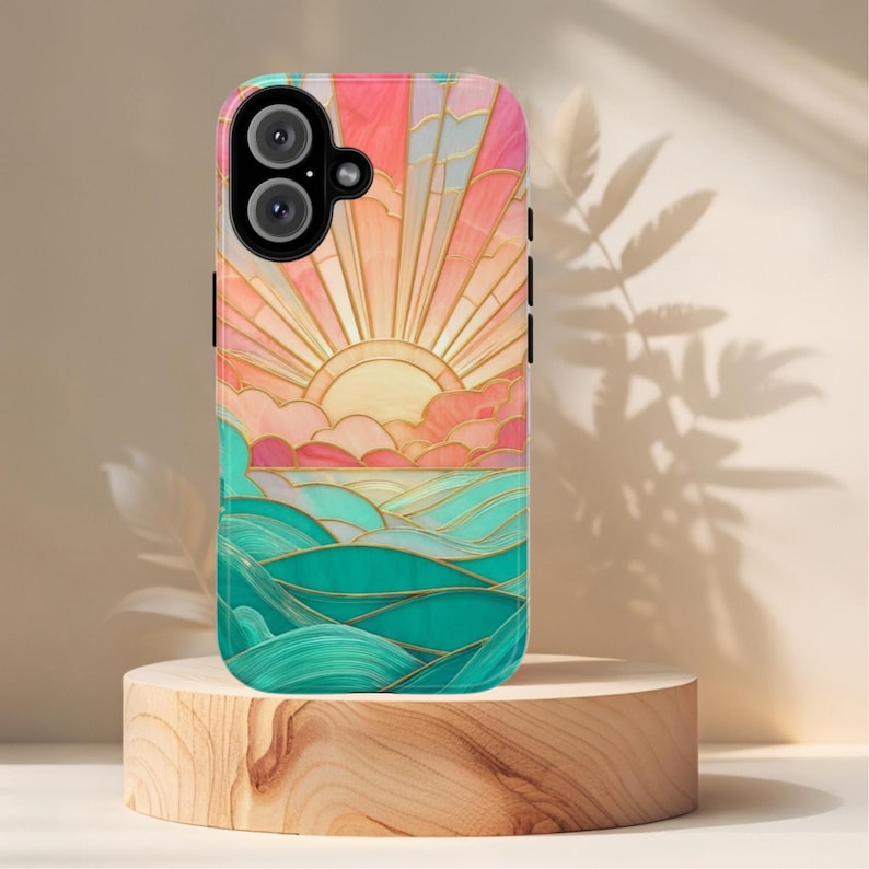Sunset Beach Phone Case: Island Vibes in Stained Glass (Matte or Glossy) image 8