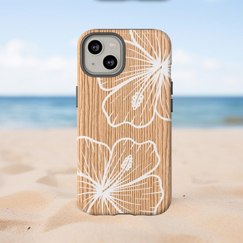 Funda para teléfono con diseño tropical de hibisco, mate o brillante (compatible con iPhone y Samsung) imagen 5