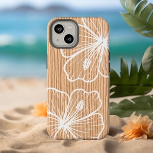 Funda para teléfono con diseño tropical de hibisco, mate o brillante (compatible con iPhone y Samsung) imagen 7