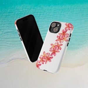 Hawaiian Flower Lei Phone Case: Tropical Pink Plumeria Design image 3