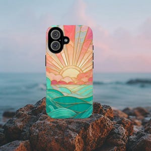 Sunset Beach Phone Case: Island Vibes in Stained Glass (Matte or Glossy) image 10