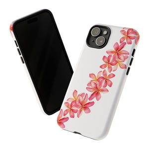 Hawaiian Flower Lei Phone Case: Tropical Pink Plumeria Design image 6