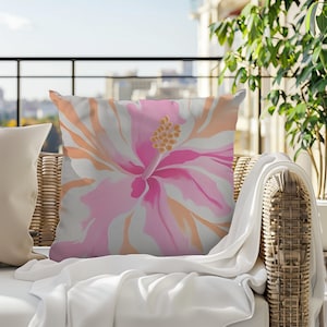 Hibiscus Hawaiian Cushion Covers, Throw Cushion- Decorative Pillow- Home Decor, Housewarming Gift Idea, Coastal Decor, Tropical Pillows