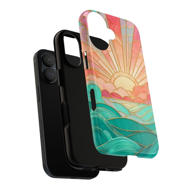 Sunset Beach Phone Case: Island Vibes in Stained Glass (Matte or Glossy) image 5