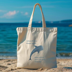 Sac fourre-tout requin baleine : toile de coton écologique - durable et élégante image 7