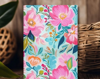 Tropisches Blumen Hardcover-Tagebuch: Mattes Finish, 150 linierte Seiten