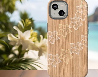 Custodia per telefono con fiori hawaiani: design tropicale Plumeria