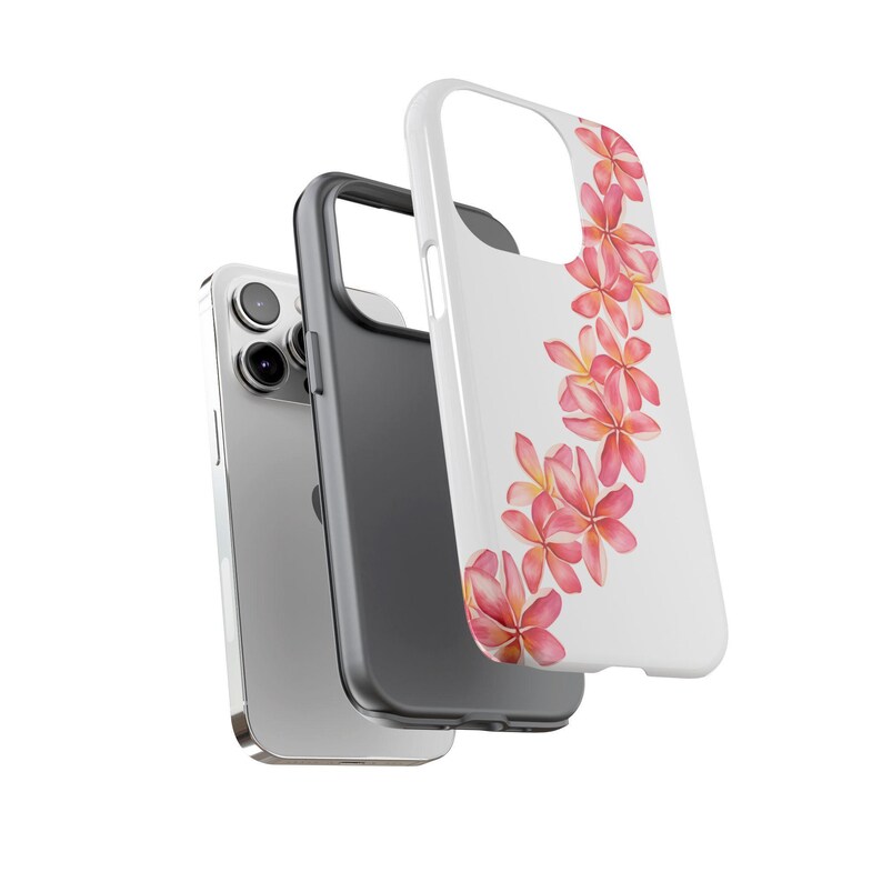 Hawaiian Flower Lei Phone Case: Tropical Pink Plumeria Design image 7