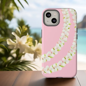 Hawaiian Flower Lei Tough Phone Case, iPhone 16, 15, 14, 13, 12, 11 - Coquette Girl Aloha Gift, iPhone, Samsung, Goggle Tough Phone Case