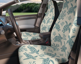 Boho Chic Hawaiian Car Seat Covers, Sea Turtle Tropical Print for Van Life Seat Cover,  Beachy Campervan Seat Covers, Car Seat Protectors
