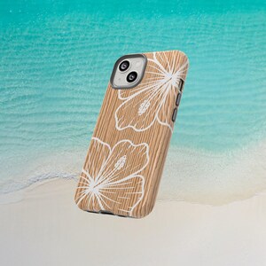 Funda para teléfono con diseño tropical de hibisco, mate o brillante (compatible con iPhone y Samsung) imagen 6