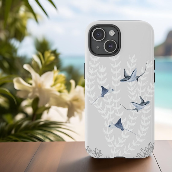 Phone Case: Manta Ray Art - Durable, Slim Fit for iPhone & Samsung