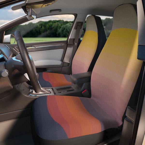 Car Seat Covers: Groovy Vibes, Colorful Retro - Universal Fit