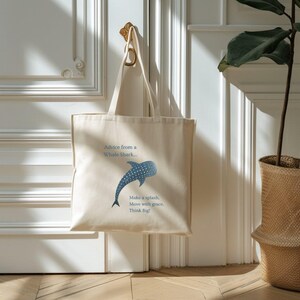Sac fourre-tout requin baleine : toile de coton écologique - durable et élégante image 4