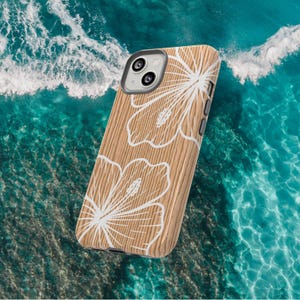Funda para teléfono con diseño tropical de hibisco, mate o brillante (compatible con iPhone y Samsung) imagen 8
