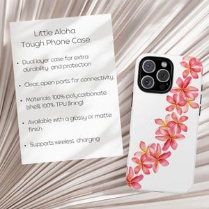 Hawaiian Flower Lei Phone Case: Tropical Pink Plumeria Design image 2