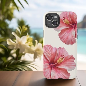 Hawaiian Hibiscus Flower Phone Case, Shockproof Tropical Casing
