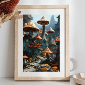 Mushroom print, Woodland wall decor, Fungi decor, Botanical wall decor, Forest wall art, Fungi illustrations, Champignon print, kitchen gift