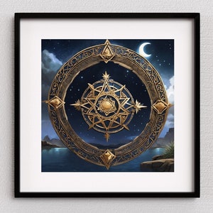 La Rueda de la Fortuna, Buena suerte, Buen karma, ciclos de vida, destino, un punto de inflexión, Astrología Impresión Ar, Mapa del Zodíaco Antiguo