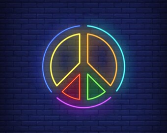 images Neon Blue Aesthetic Peace Sign neon peace sign etsy