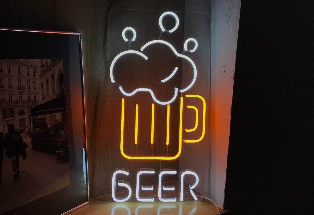 170095 Game Over Drunk Funny Enjoy Beer Invader Display LED Light Sign 