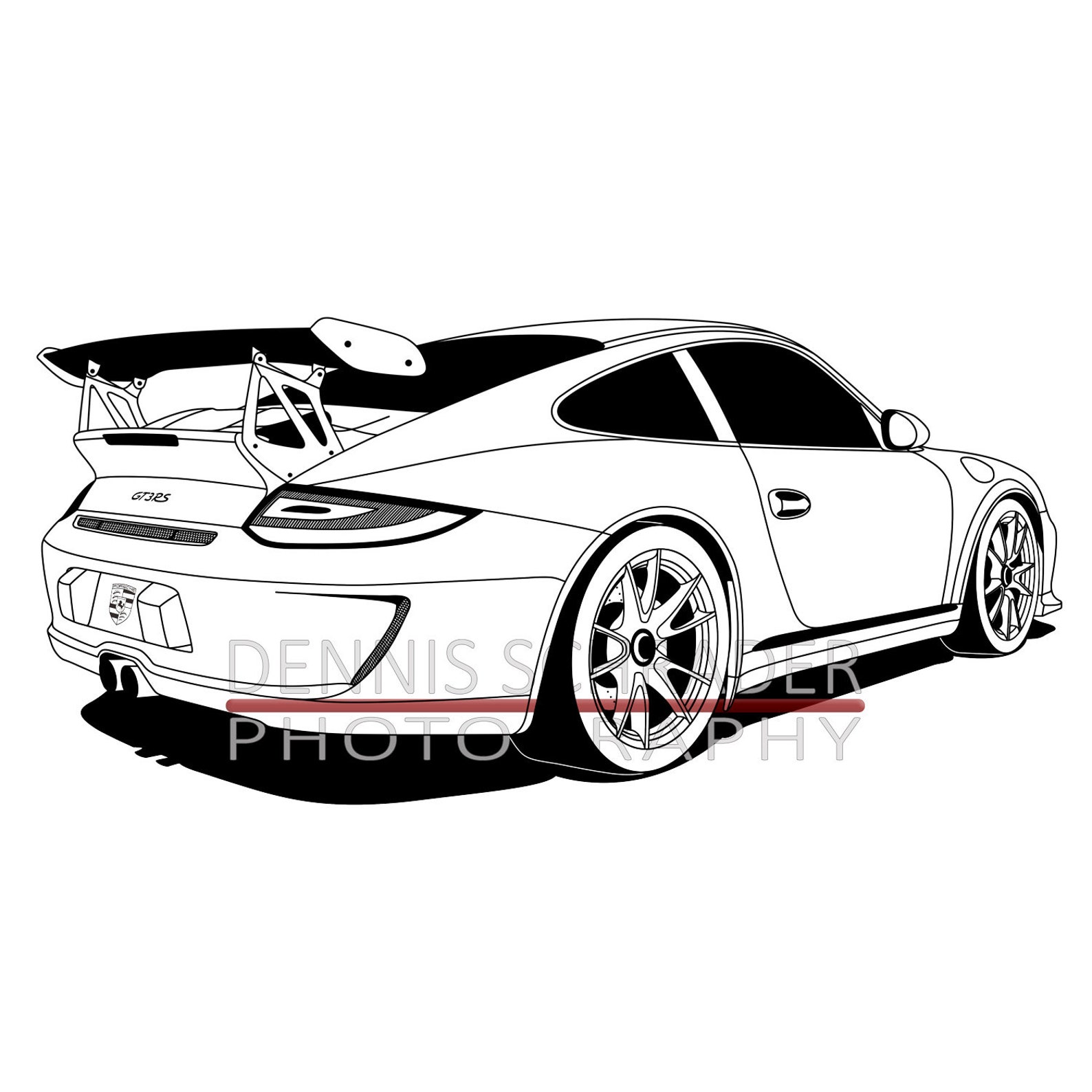 Car svg eps png jpg Porsche 911 GT3 RS svg Illustration Car | Etsy