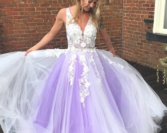 Lilac and white dress Clearance