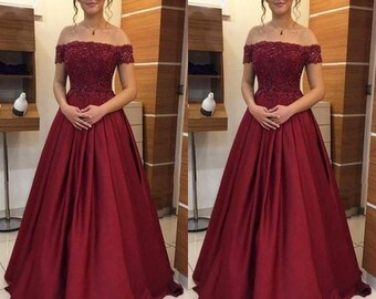 maroon color party dress