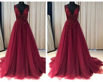 maroon prom dresses