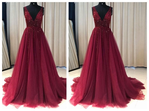 low cut prom dress