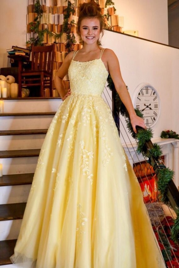evening gown yellow