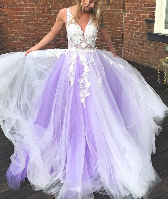Lavender Prom Dress Evening Gown 